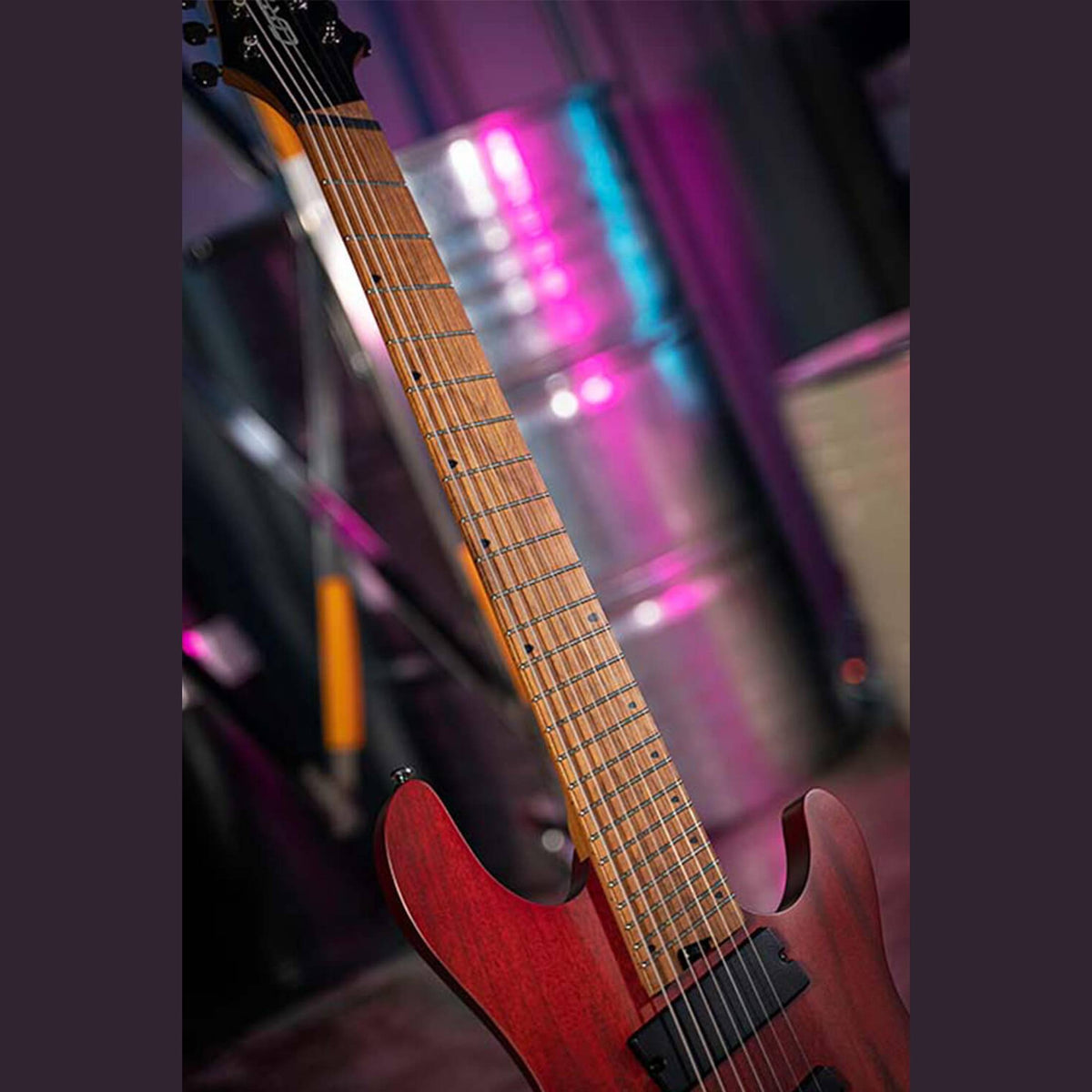 Cort KX307 Multi Scale OPBK 7-Snarige Elektrische Gitaar Mahonie Roasted Maple Open Pore Black