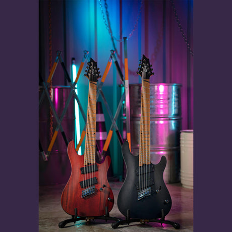 Cort KX307 Multi Scale OPM 7-Snarige Elektrische Gitaar Mahonie Roasted Maple Open Pore Mahogany