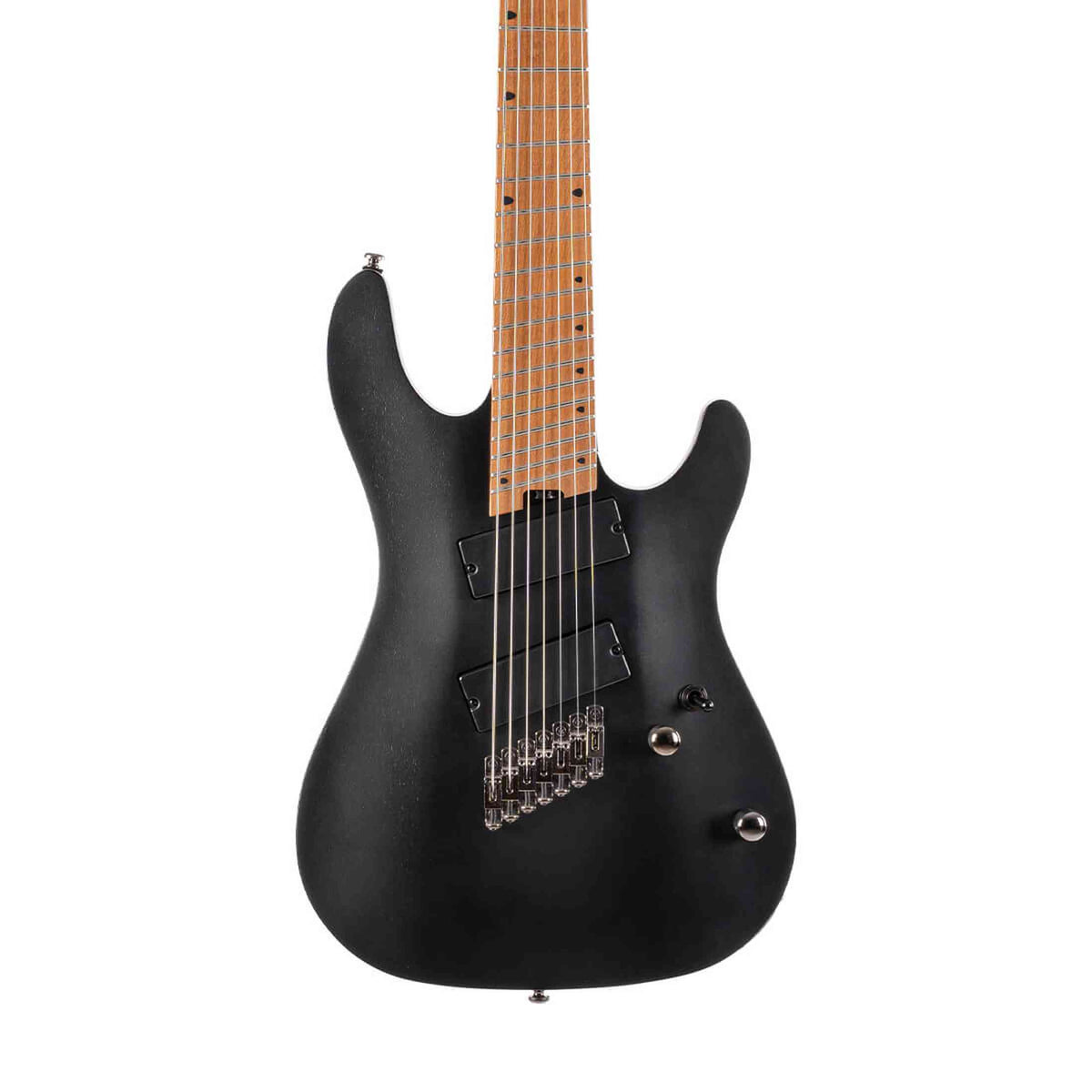 Cort KX307 Multi Scale OPBK 7-Snarige Elektrische Gitaar Mahonie Roasted Maple Open Pore Black