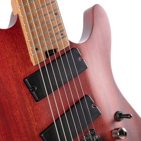 Cort KX307 Multi Scale OPM 7-Snarige Elektrische Gitaar Mahonie Roasted Maple Open Pore Mahogany