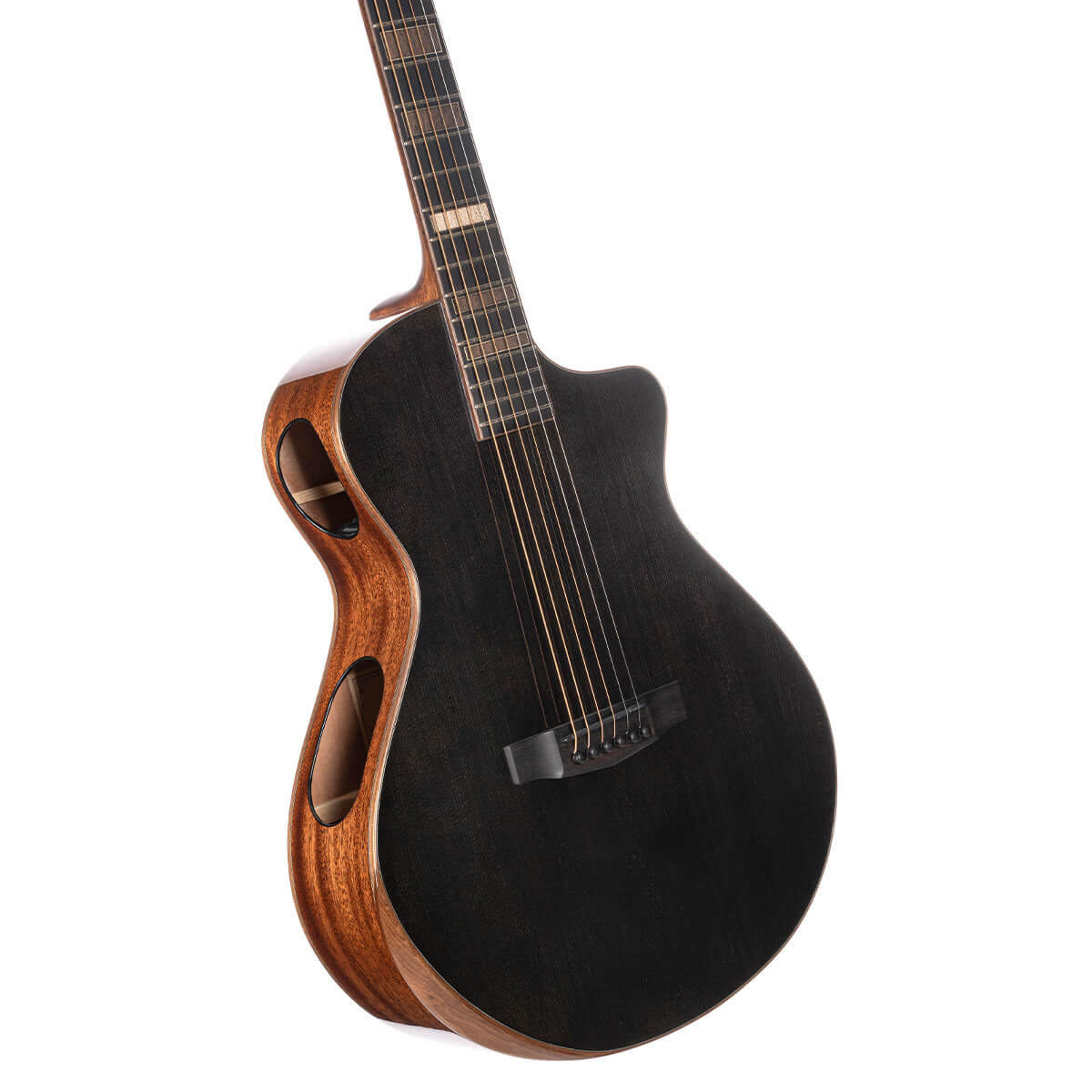 Cort Modern Black Masterpiece – Massieve Europese Spar, Mahonie & Dual Sound Ports