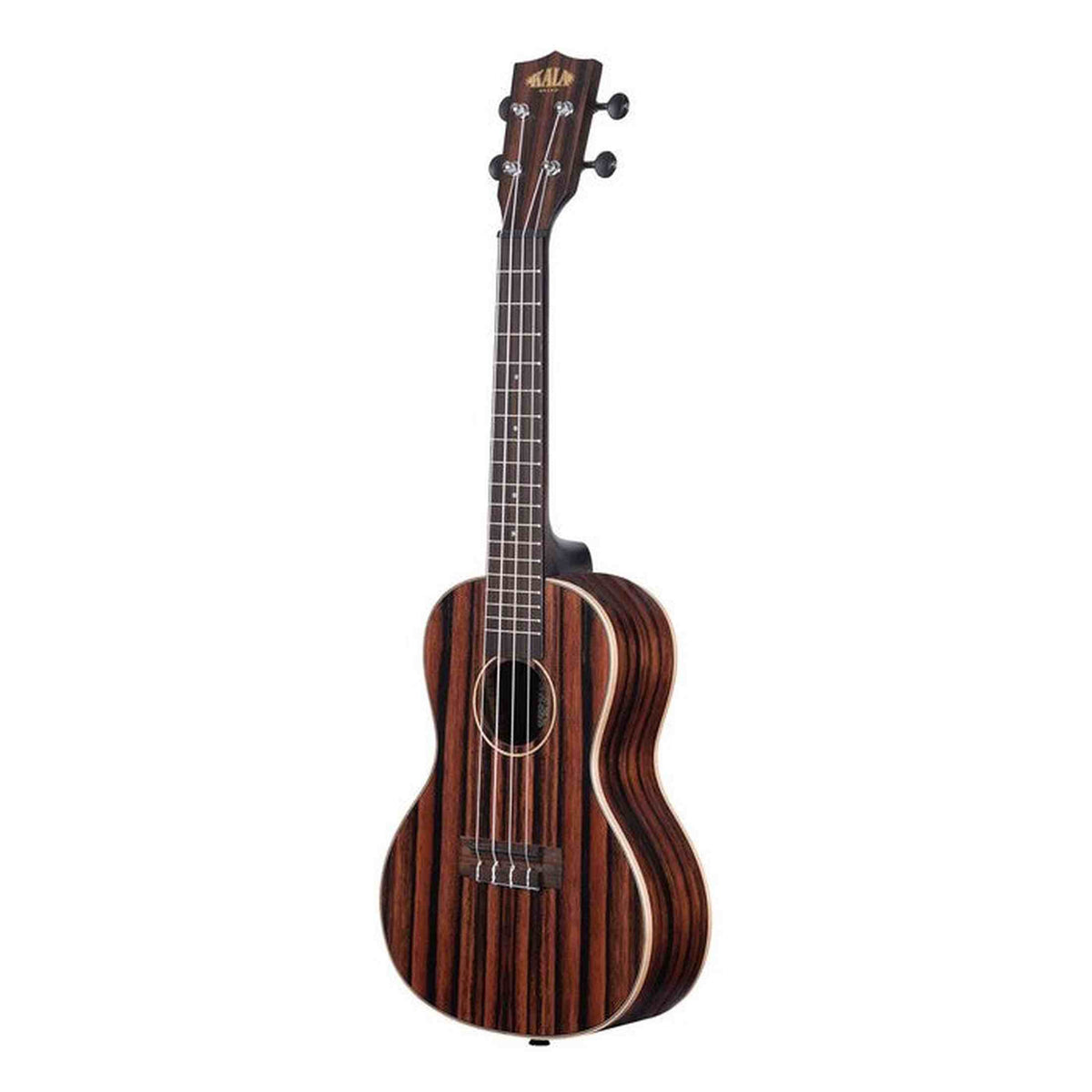 Kala Ebony concert ukulele – Gestreept ebben, maple binding, met gigbag