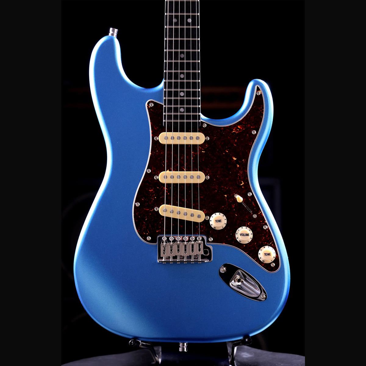 Patina PS-3 LPB S-style Elektrische Gitaar SSS Alnico V Nitro Paulownia Body Roasted Maple Hals Lake Placid Blue