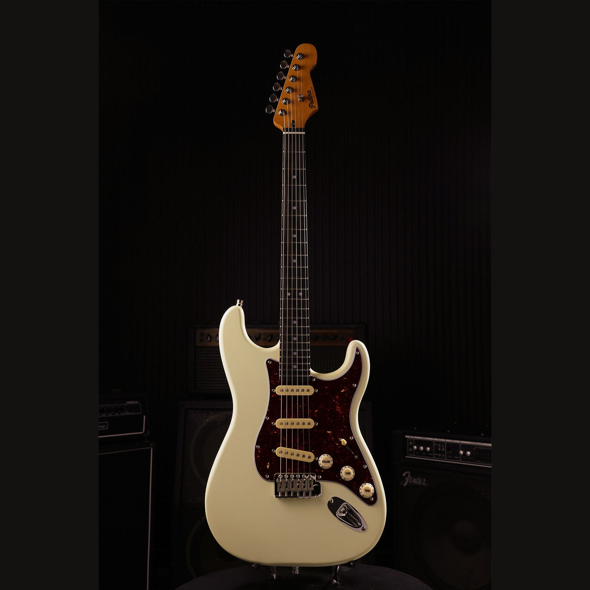 Patina PS-3 OW S-style Elektrische Gitaar SSS Alnico V Nitro Paulownia Body Roasted Maple Hals Olympic White
