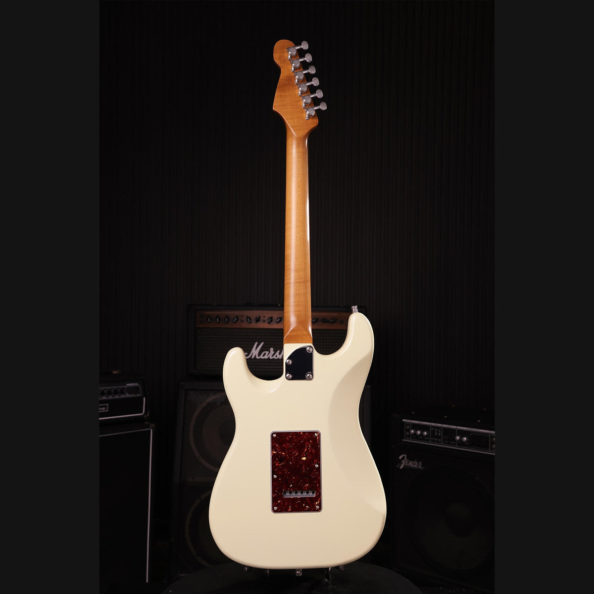 Patina PS-4 OW S-style Elektrische Gitaar HSS Alnico V Nitro Paulownia Body Roasted Maple Hals Olympic White