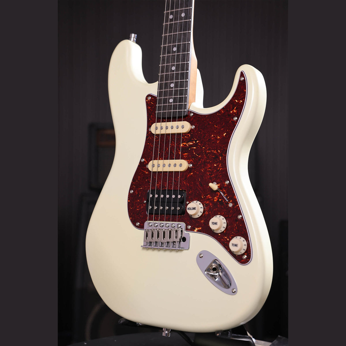 Patina PS-4 OW S-style Elektrische Gitaar HSS Alnico V Nitro Paulownia Body Roasted Maple Hals Olympic White