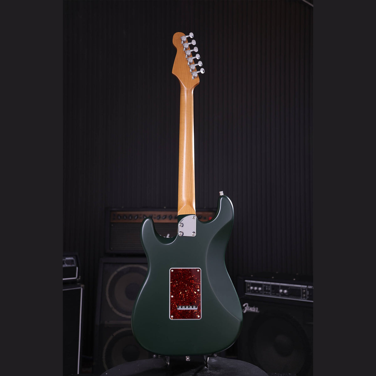 Patina PS-4 SGR S-style Elektrische Gitaar HSS Alnico V Nitro Paulownia Body Roasted Maple Hals Sherwood Green