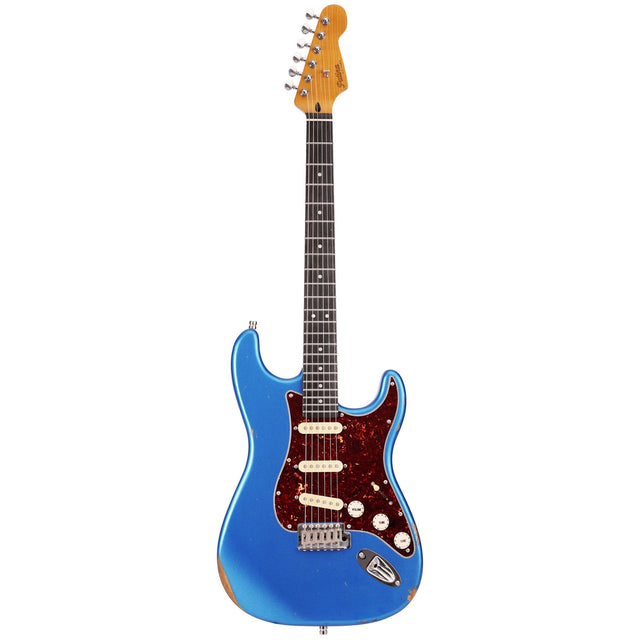 Patina PS-6 LPB R S-style Elektrische Gitaar SSS Alnico V Nitro Relic Paulownia Body Roasted Maple Hals Lake Placid Blue