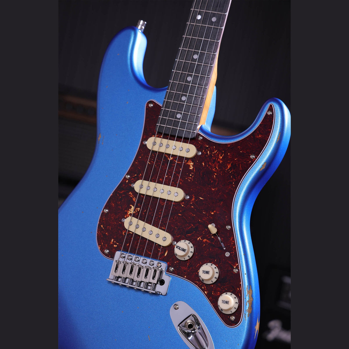 Patina PS-6 LPB R S-style Elektrische Gitaar SSS Alnico V Nitro Relic Paulownia Body Roasted Maple Hals Lake Placid Blue
