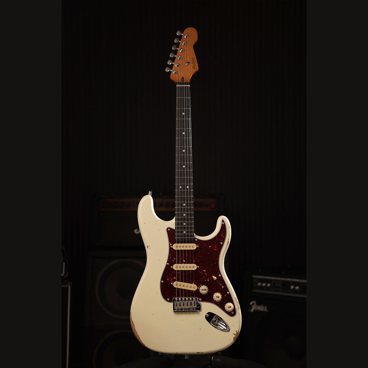 Patina PS-6 OW R S-style Elektrische Gitaar SSS Alnico V Nitro Relic Paulownia Body Roasted Maple Hals Olympic White