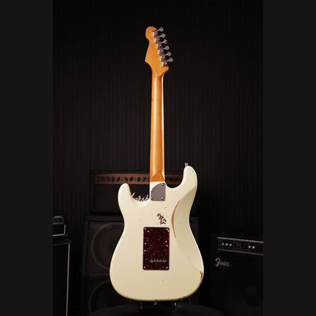 Patina PS-6 OW R S-style Elektrische Gitaar SSS Alnico V Nitro Relic Paulownia Body Roasted Maple Hals Olympic White