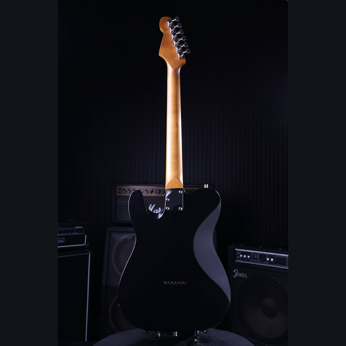 Patina PT-3 BK T-style Elektrische Gitaar SS Alnico V Nitro Paulownia Body Roasted Maple Hals Zwart