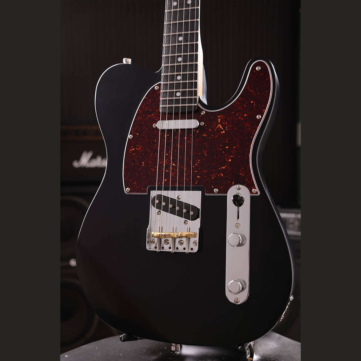 Patina PT-3 BK T-style Elektrische Gitaar SS Alnico V Nitro Paulownia Body Roasted Maple Hals Zwart