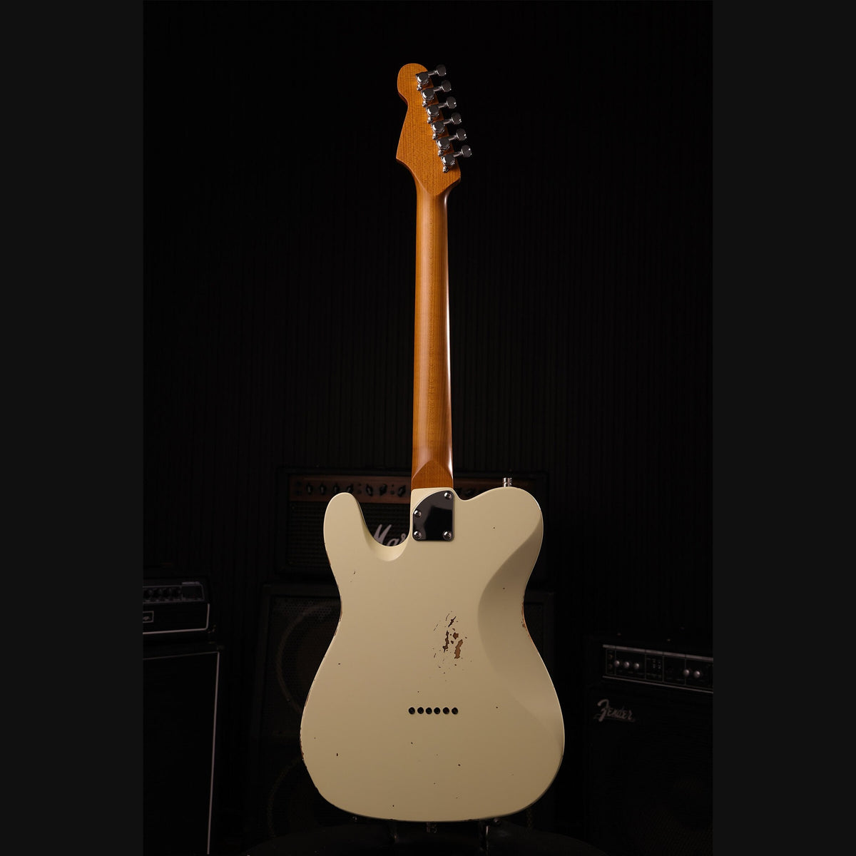 Patina PT-6 OW R T-style Elektrische Gitaar SS Alnico V Nitro Relic Paulownia Body Roasted Maple Hals Olympic White