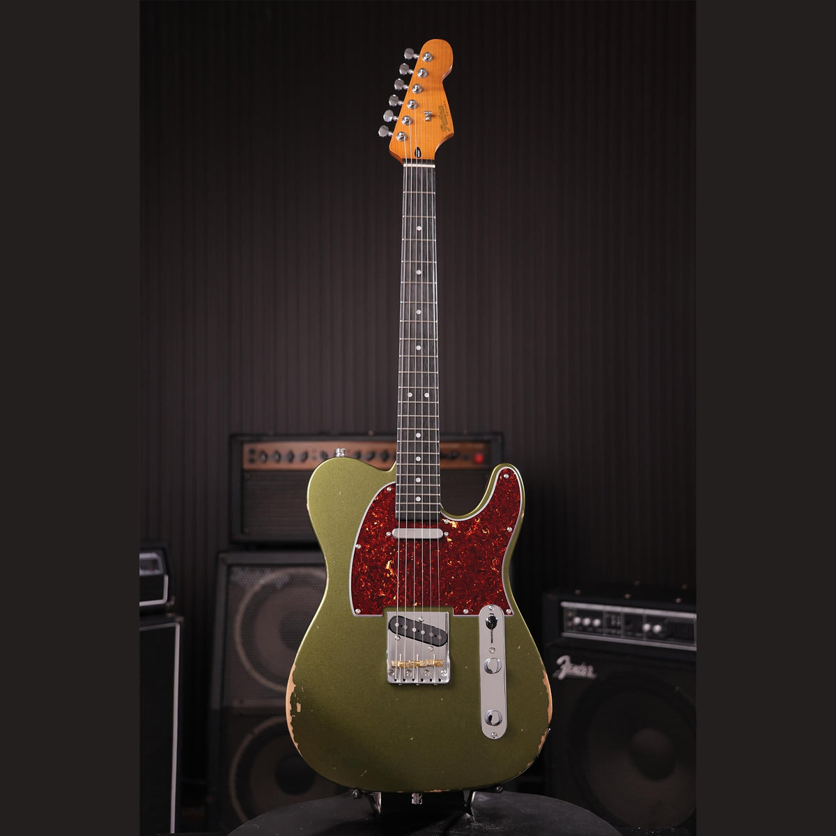 Patina PT-6 SGR R T-style Elektrische Gitaar SS Alnico V Nitro Relic Paulownia Body Roasted Maple Hals Sherwood Green