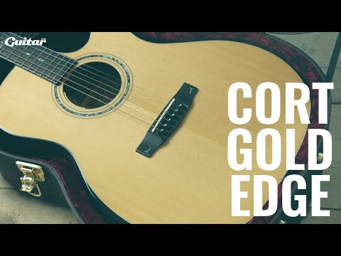 Guitare électro-acoustique CORT Gold-Edge Grand Auditorium Cutaway tout massif finition naturelle brillante avec étui