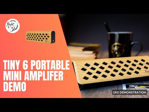 Flight Tiny6 dió Bluetooth ukulele erősítő, 2x3W, újratölthető akkumulátorral és diófa kivitelben