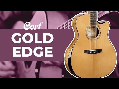 Guitare électro-acoustique CORT Gold-Edge Grand Auditorium Cutaway tout massif finition naturelle brillante avec étui