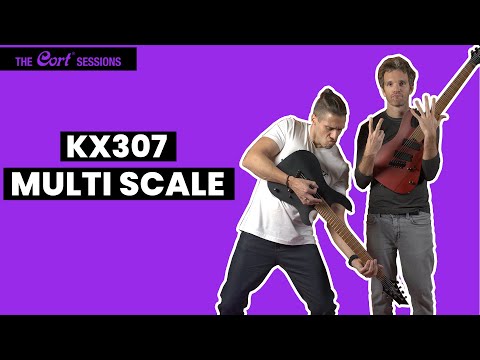 Guitarra eléctrica Cort KX307 Multi Scale OPBK de 7 cuerdas estilo ST color negro