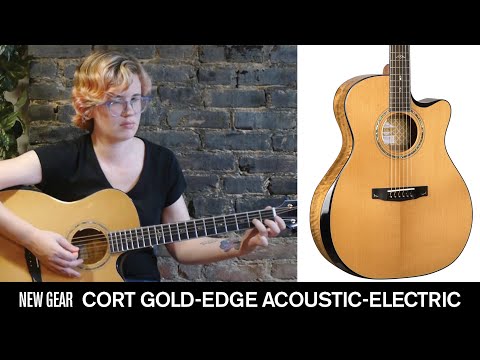 Guitare électro-acoustique CORT Gold-Edge Grand Auditorium Cutaway tout massif finition naturelle brillante avec étui