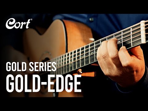 Guitare électro-acoustique CORT Gold-Edge Grand Auditorium Cutaway tout massif finition naturelle brillante avec étui