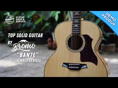 Set de guitarra acústica Bromo BAN7E Danali Series Jumbo con tapa sólida, acabado en poliuretano de alto brillo