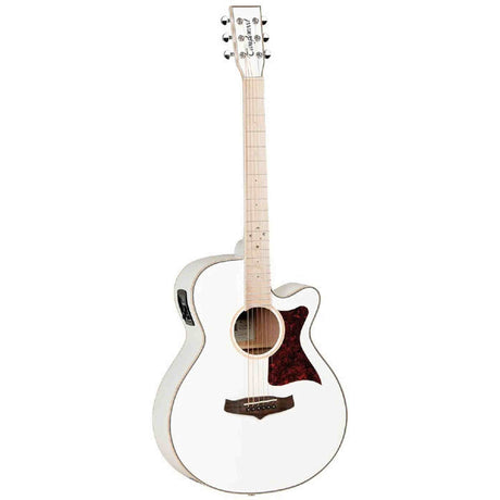 Tanglewood Winterleaf Blonde 4 CE BL W Super Folk Cutaway Elektro-Akoestische Gitaar Solid Mahogany White Gloss