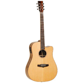 Tanglewood Exotic Java JD CE Dreadnought Cutaway Elektro-Akoestische Gitaar Solid Spruce Spalt Mango Gloss