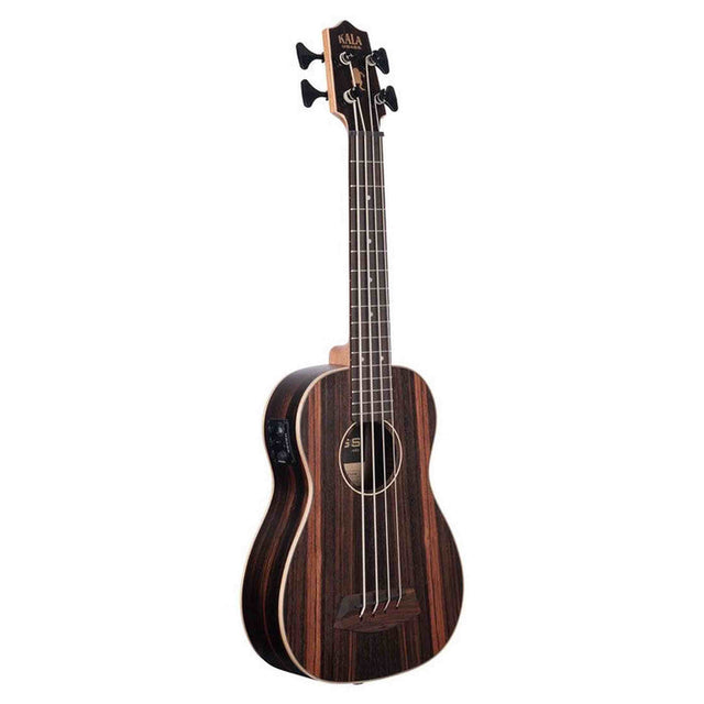 Kala Striped Ebony U•BASS® bas ukulele – Gestreept Ebben, Roundwound Snaren, Fishman EQ en Gigbag