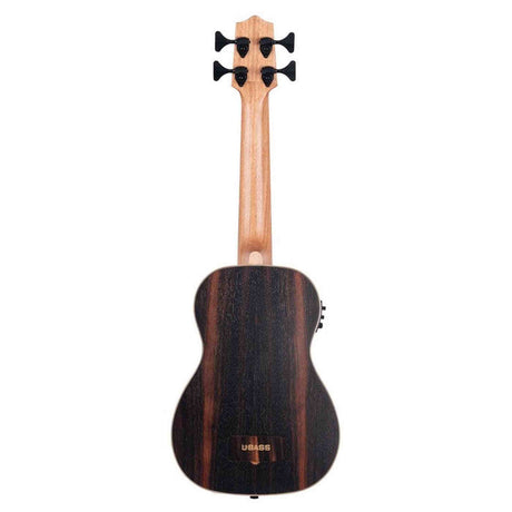 Kala Striped Ebony U•BASS® bas ukulele – Gestreept Ebben, Roundwound Snaren, Fishman EQ en Gigbag