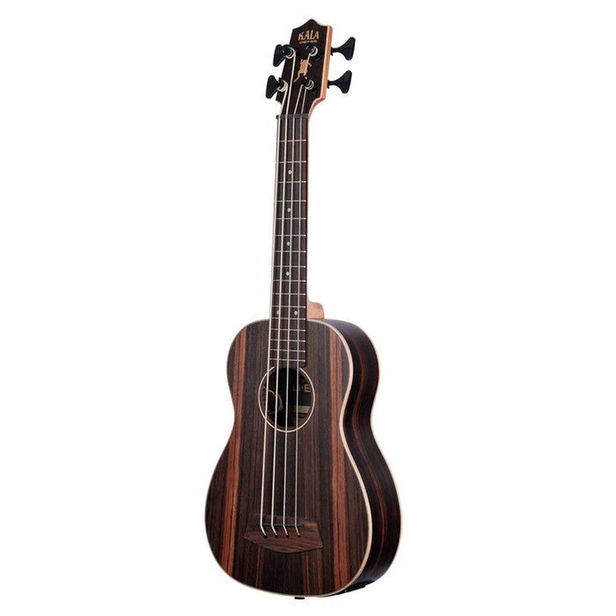 Kala Striped Ebony U•BASS® bas ukulele – Gestreept Ebben, Roundwound Snaren, Fishman EQ en Gigbag