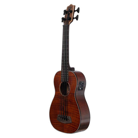 Kala Exotic Mahogany Left-Handed U•BASS® bas ukulele – Linkshandig, Fishman EQ, Pahoehoe snaren en Gigbag