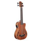 Kala Journeyman U•BASS® bas ukulele – Mahonie, F-Holes, Elektrisch-Akoestisch met EQ en Gigbag